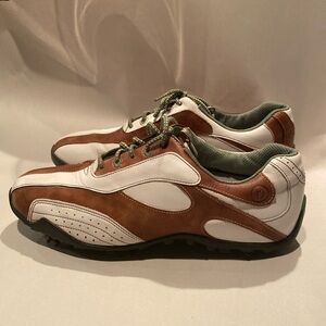 FootJoy Lo Pro Collection Woman's SZ 9.5M  Golf Shoes  White and Brown Leather